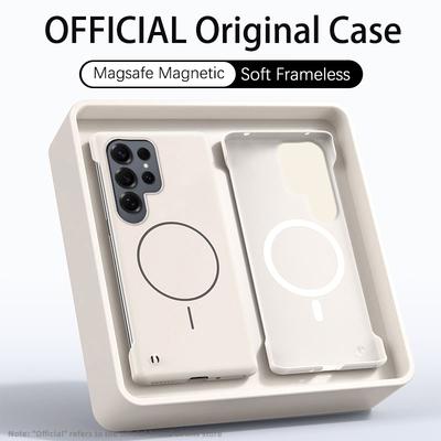 Ultra tenké matné PC puzdro bez rámčeka pre Magsafe Samsung Galaxy S25 Edge S24 FE S23 S22 Ultra Plus Magnetický nárazuvzdorný kryt