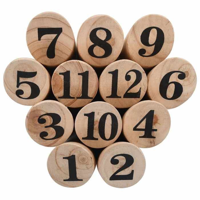 VidaXL Numbered Kubb Game Set Wood