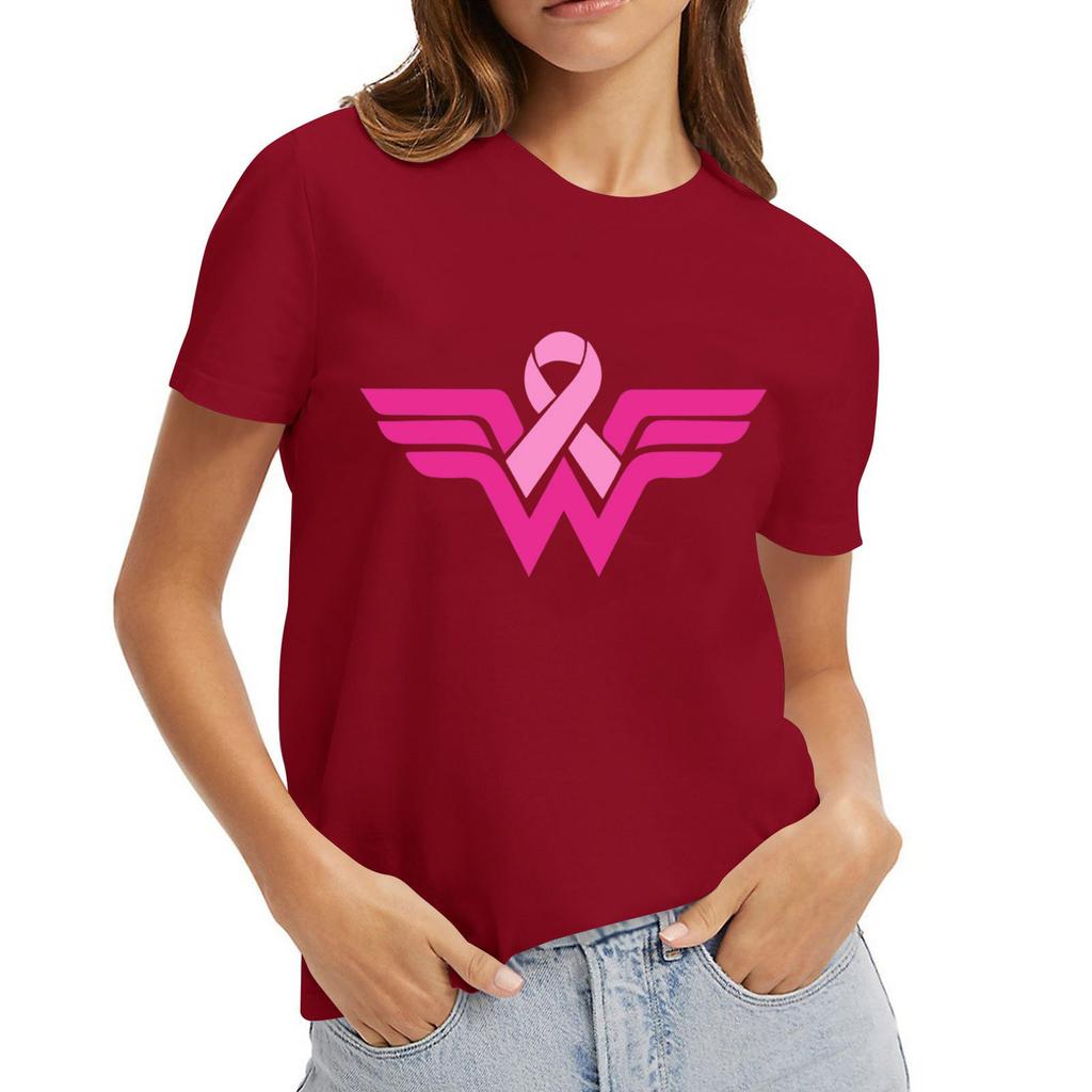 Adult Round Neck Casual Printed Short-sleeved T-shirt Top