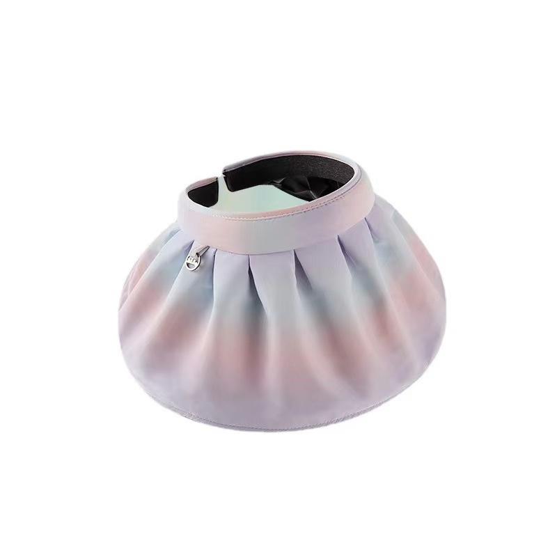 Empty Top Sun Protection Hat Female Summer Gradual Change Color Vinyl New Shell Hat UV Protection Sun Hat