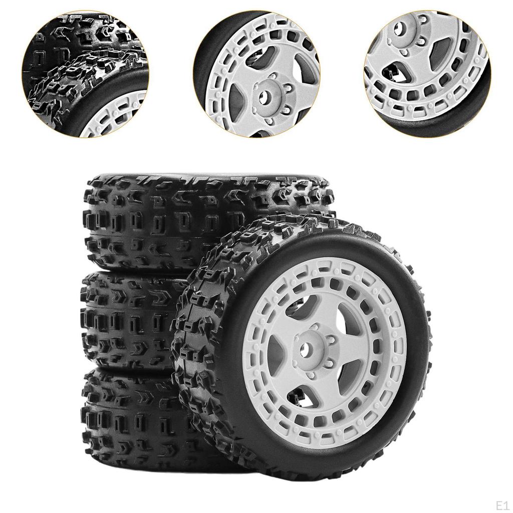 4 Pieces Wheels and Tires 2.7x1inch Replacement for 1/18 2S 223S RC Crawler Lightweight