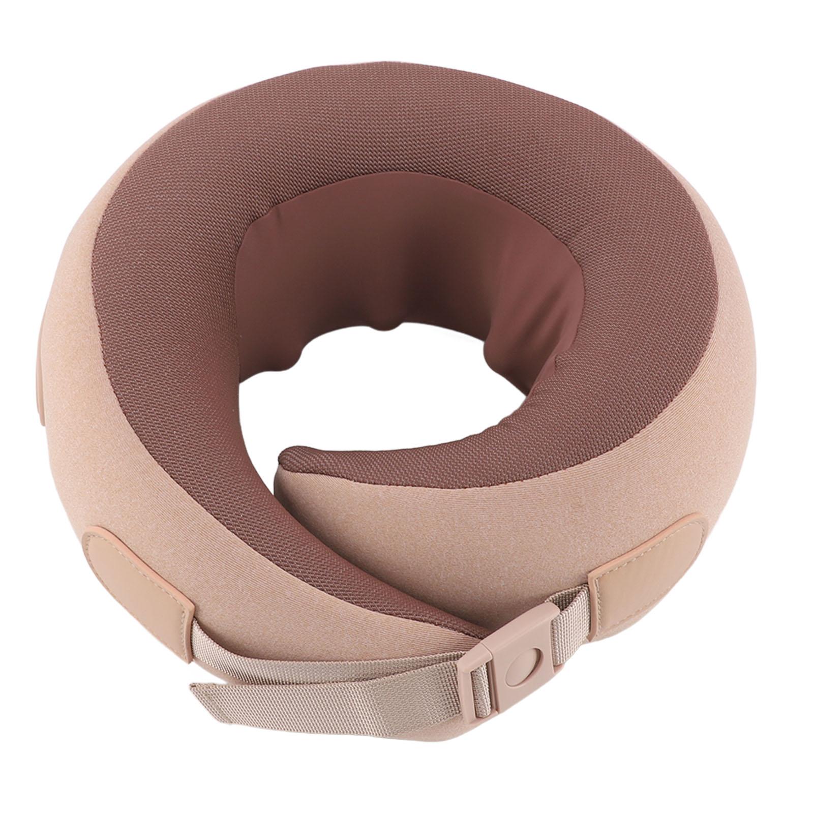 U Shaped Massage Pillow Pink Brown USB Charging Heat Compress Electric Cervical Massage Pillow for Home Car
