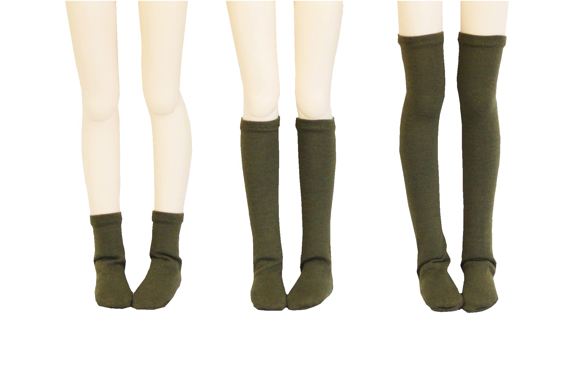 

Petite Marie Scale Compatible Plain Long Socks Set for 40cm Dolls and BJDs 1/3 MDD/MSD All-Season 3-Piece (Khaki, Over-the-Knee, Left/Right) [No.0023]