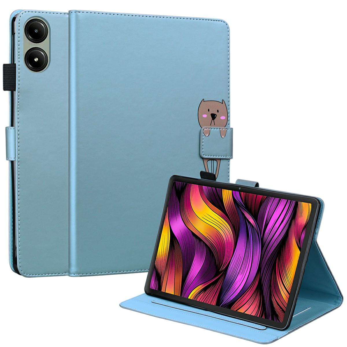 

Для Xiaomi Redmi Pad Pro Чехол Подставка для планшета Кожаная обложка Слоты для карт Анималистичный узор Blue