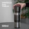 CB Japan Tumbler with Vacuum Stainless Double Transparent Lid for Easy Graphite NORA Tumbler 500 SANTECO Lid, 500ml, Stackable, Insulated, Steel,