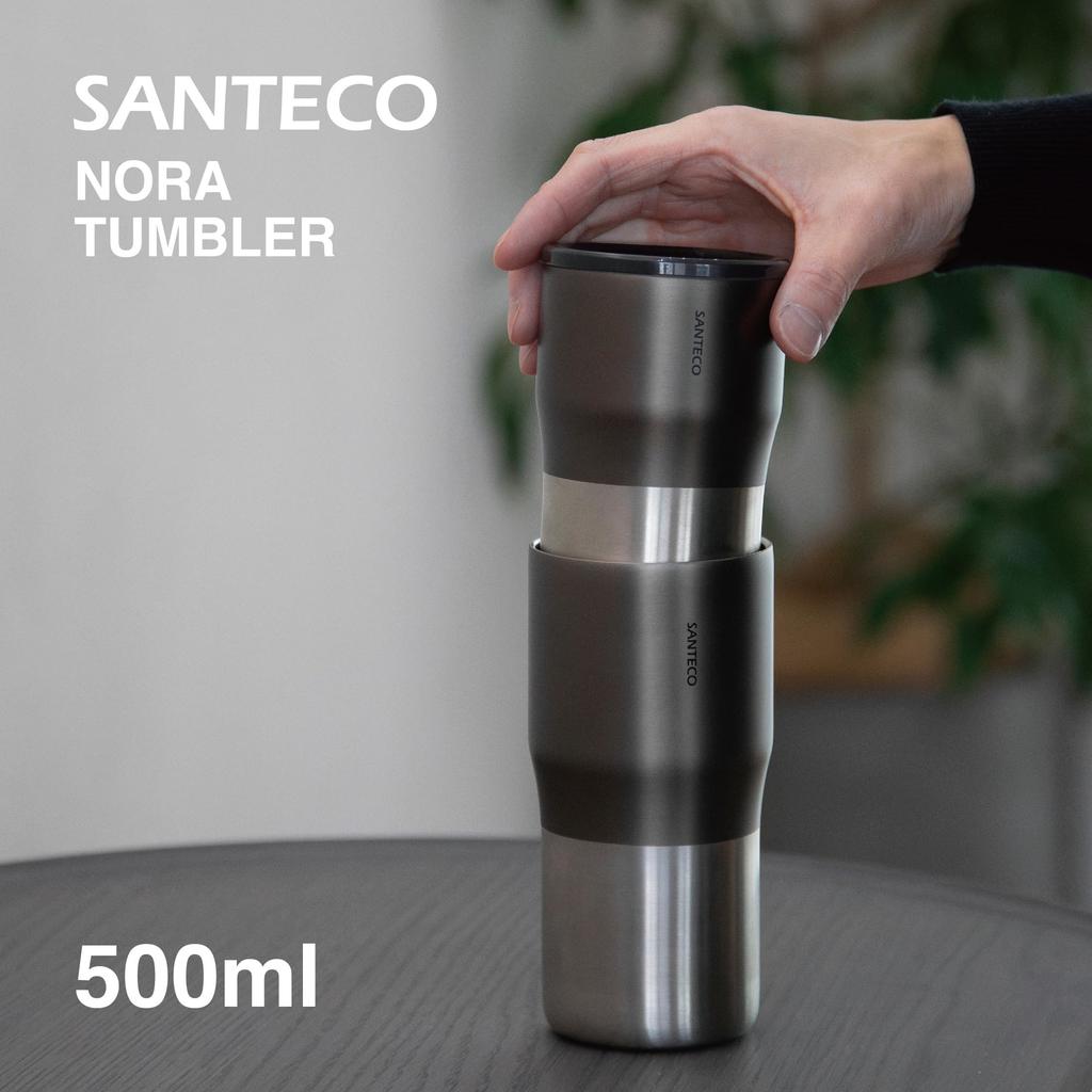 CB Japan Tumbler with Vacuum Stainless Double Transparent Lid for Easy Graphite NORA Tumbler 500 SANTECO Lid, 500ml, Stackable, Insulated, Steel,