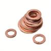 200Pcs Copper Washer Gasket Nut and Bolt Set Flat Ring Seal Assortment Kit with Box M5-M14 for Sump Plugs