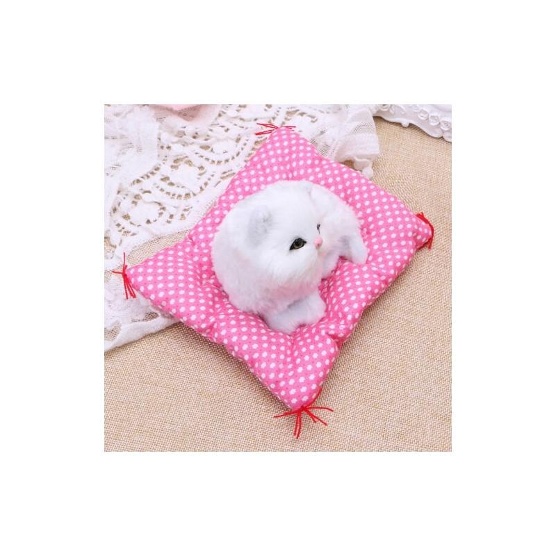 Adorable And Soft Plush Stuffed Toy Cute Sleeping Cat With Realistic Sound For Kids