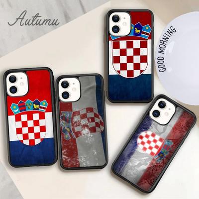 Kroatische vlag telefoonhoesje voor iPhone 11 12 13 14 Pro Max mini X XR XS SE 2020 5 6S 7 8 Plus Samsung Galaxy S21 S22 Cover shell