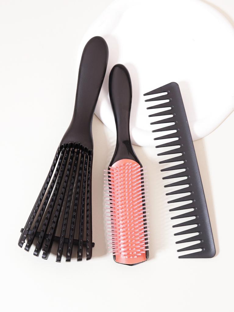 3 Stück/Set Haarstyling-Kämme. Kunststoff-Kamm mit breiten Zinken und antistatischer Kopfhaut-Massage-Haarkamm Speziell für Echthaarperücken