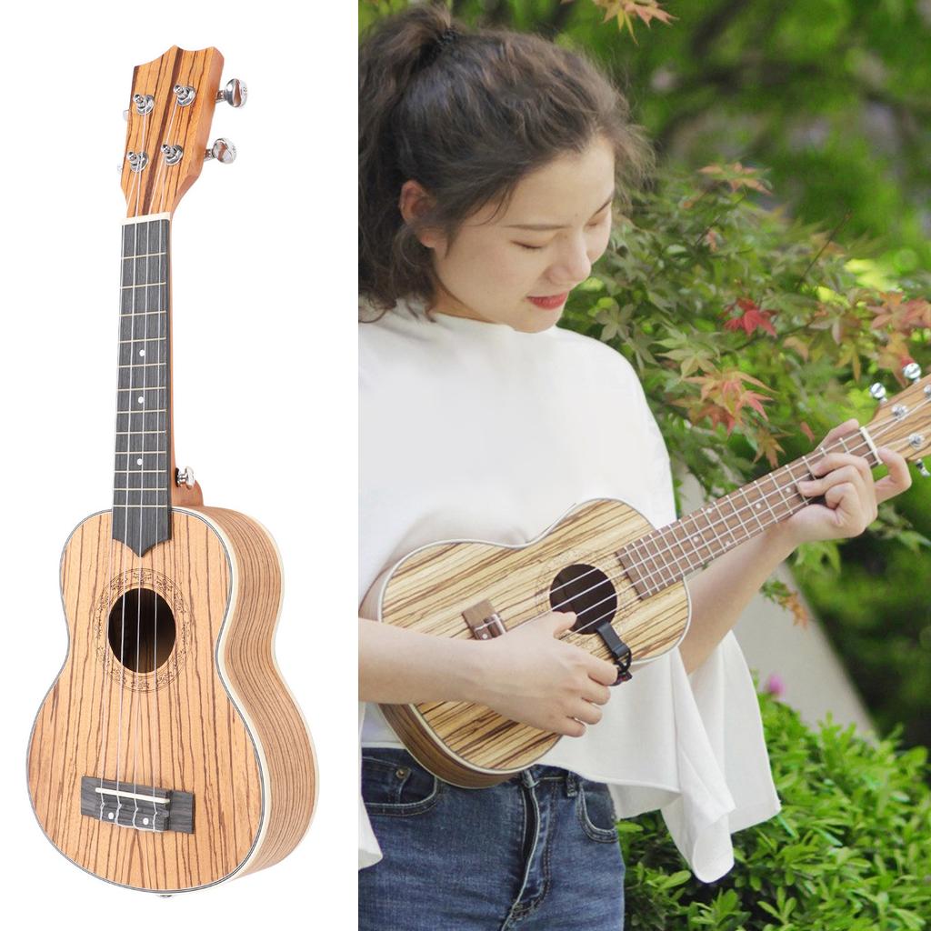 21in Ukulele Holz 4 Saiten Tragbare Ukulele Kazoo Set für Anfänger Musikinstrument Geschenk