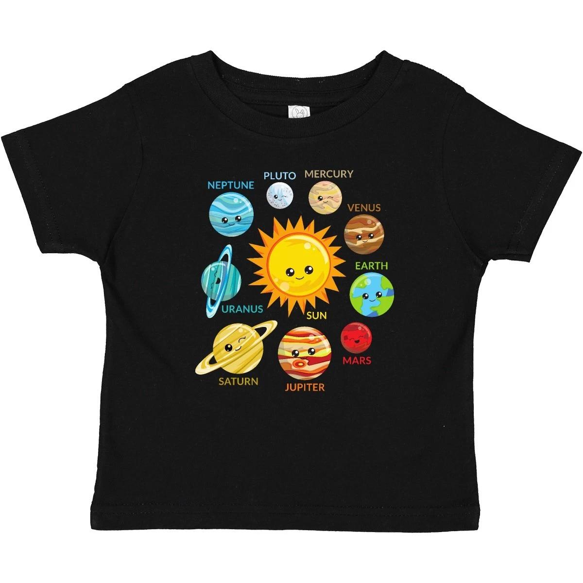 Inktastic Cute Planets, Solar System, Space, Cosmos, Galaxy Baby T-Shirt Kawaii 140