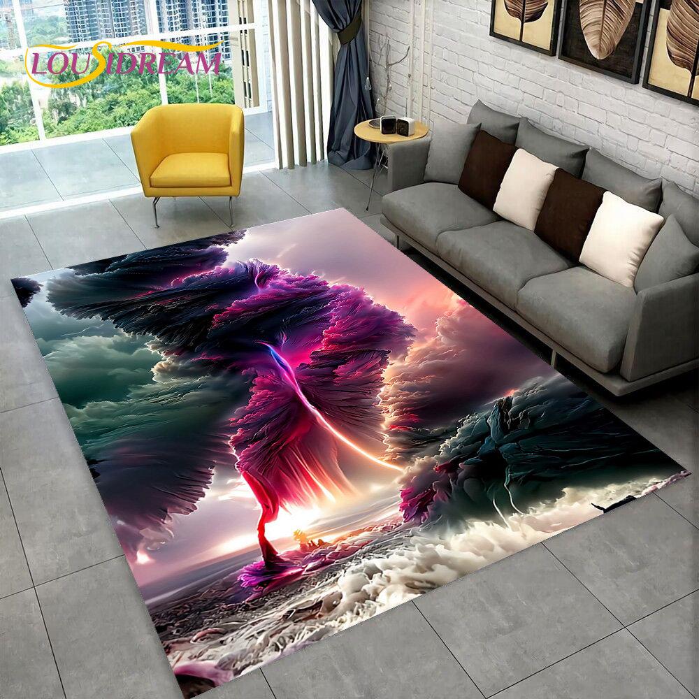 

3D Natural, Tornado, Cloud Twister, большой коврик, ковер для гостиной, спальни, дивана, коврик для украшения, нескользящий напольный коврик 40x60cm(15x23in)