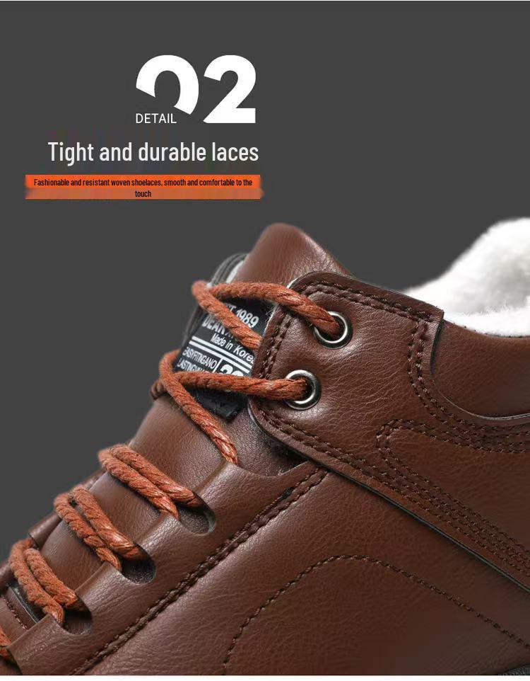 Herren Große Fleecegefütterte Baumwoll-Wanderschuhe, Weiche Sohle Rutschfest Lässige Outdoor-Schnee-Stiefel (2025)