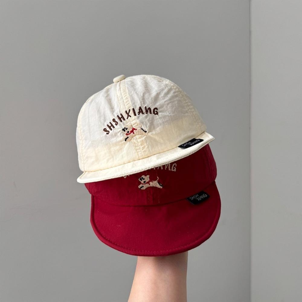 

Quick-dry Summer Kid Sunhat Letter Embroidery Children s Hat Soft Puppy Baseball Cap Girls темно-синього кольору