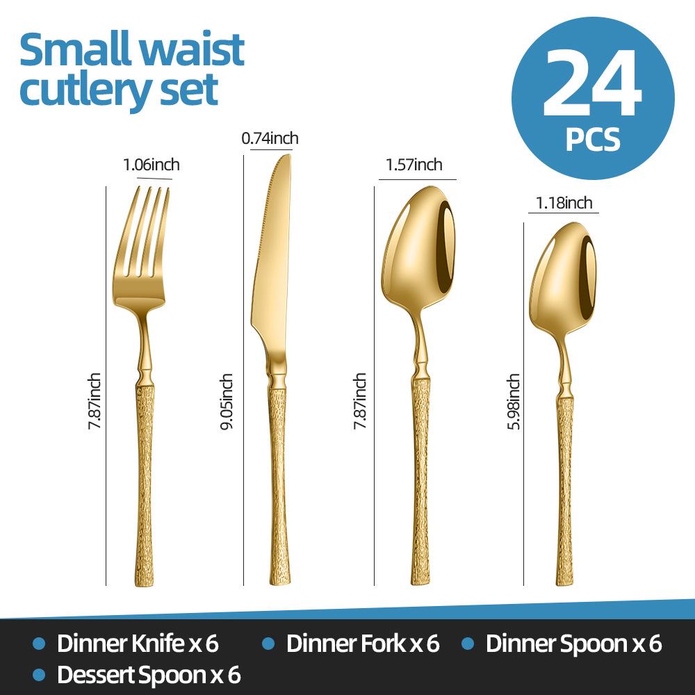 Nowoczesny Zestaw Sztućców ze Stali Nierdzewnej 2025: Kolekcja 24/30 sztuk noży, widelców i łyżek dla hoteli i restauracji zachodnich.