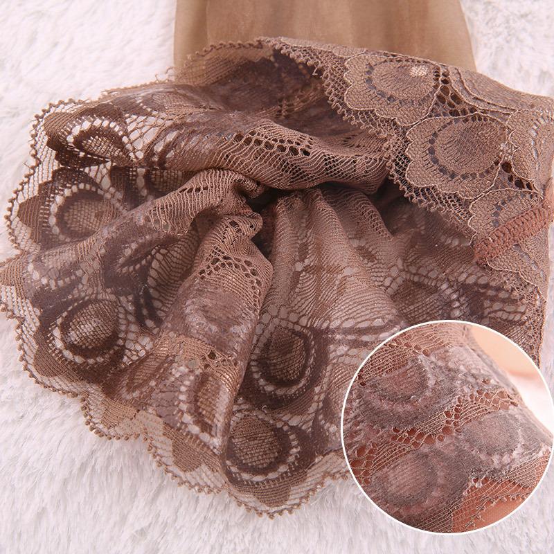 Ladies See Through Ultra-Thin Nylon Stockings Sexy Party Lingerie Long Non-Slip Socks Lace Temptation Female Stockings Medias
