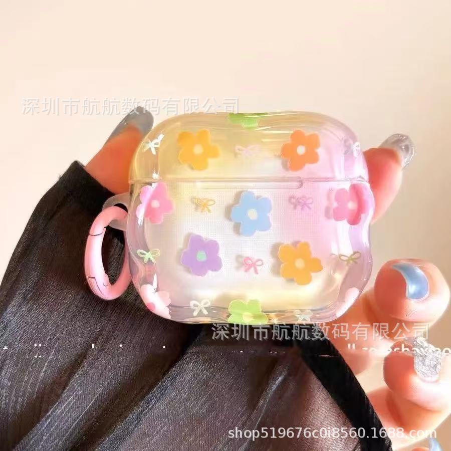 Smudge color flower pendant for AirPods 1 apple protective case bluetooth pro1 generation 1 generation earphone case