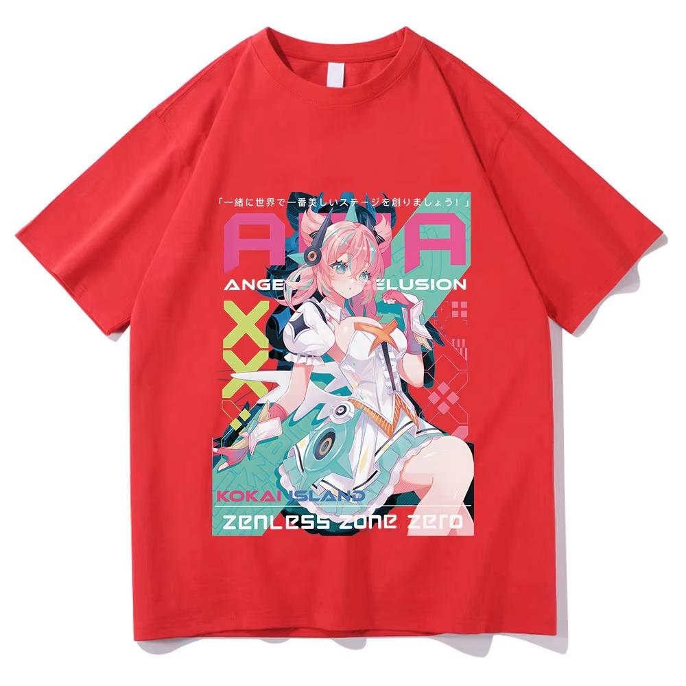 Summer Zenless Zone Zero ZZZ Aria Unisex Cotton T-shirt Trendy Harajuku Graphic Printed Top T-shirt
