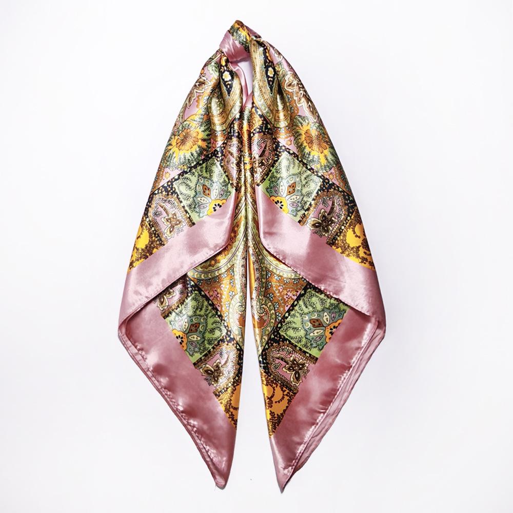 Trendy European American Paisley Imitation Silk Women s Headscarf 90x90cm