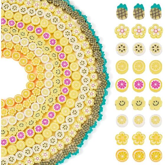 Pandahall 7 Strands 6mm Flat Polymer Clay Beads Speckled Vinyl Heishi Beads 7 Colors Pearlized Colorful Disc Clay Spacer Beads for Friendship