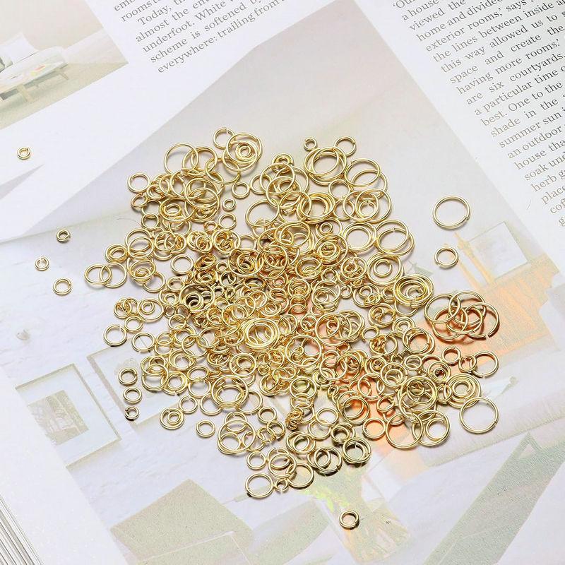 100PCS 18K Gold Plated Jump Rings 3-8mm Non Tarnish Open Jump Rings for Jewelry Making DIY Necklace Bracelet Earrings Supplies