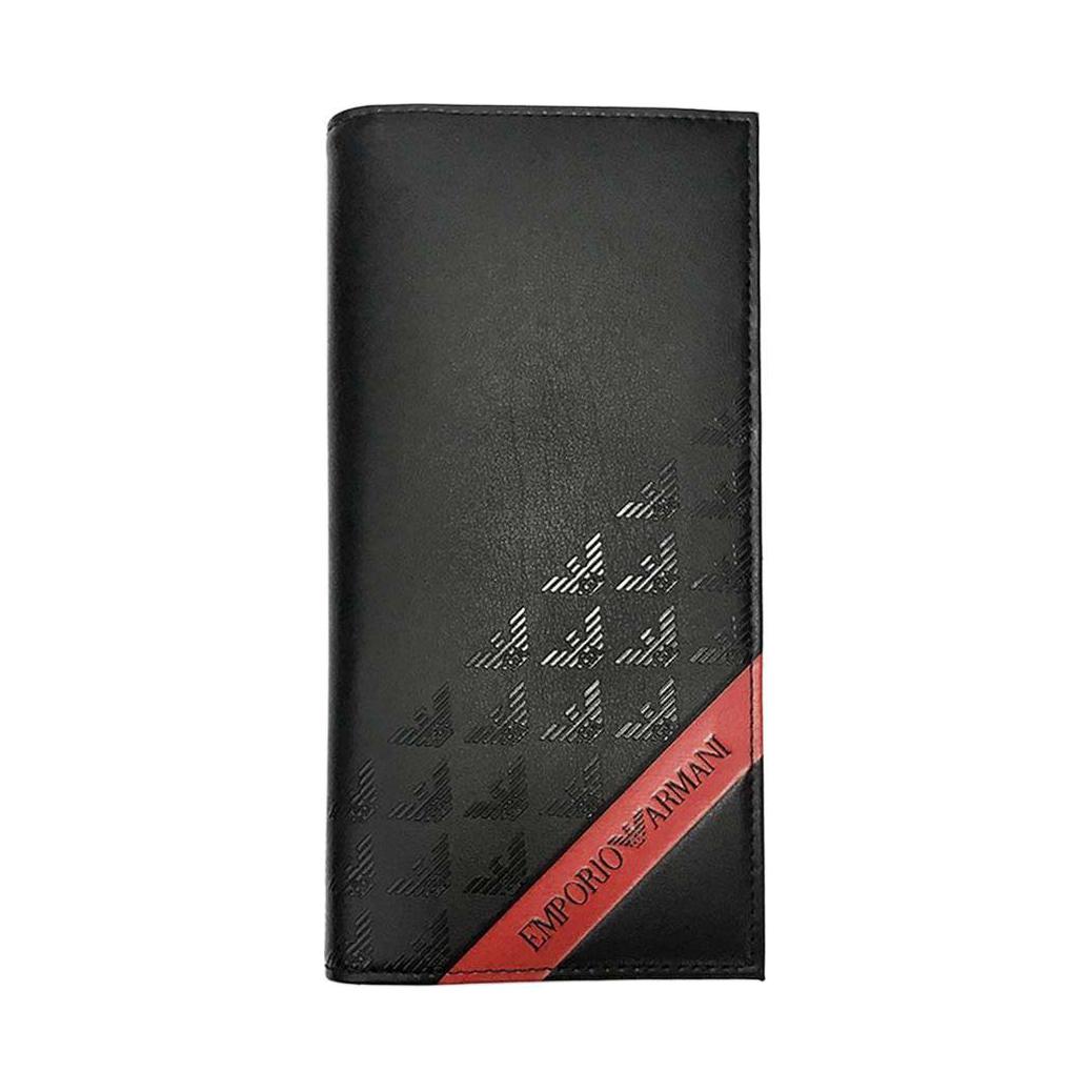 

Emporio Armani Logo Double Fold Recycled Leather Wallet Men wallet Black Red Y4R170-YQ12V-80681 Basic Set (Bag+Dust Bag)