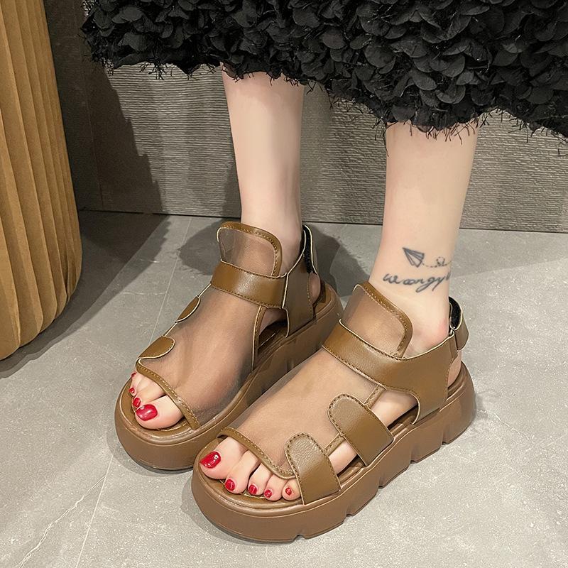 Sandali da Donna Scarpe Estive Scarpe con Zeppa Bassa Leggere Sandali Stile Romano Scarpe da Spiaggia Sandali a Bocca di Pesce