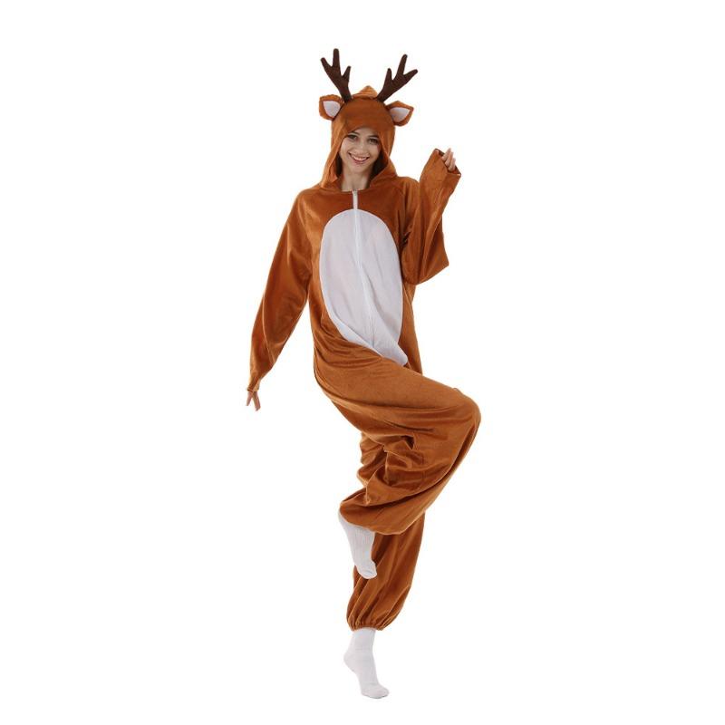 New Christmas elk one-piece suit couple funny party stage props bar mall reindeer suit