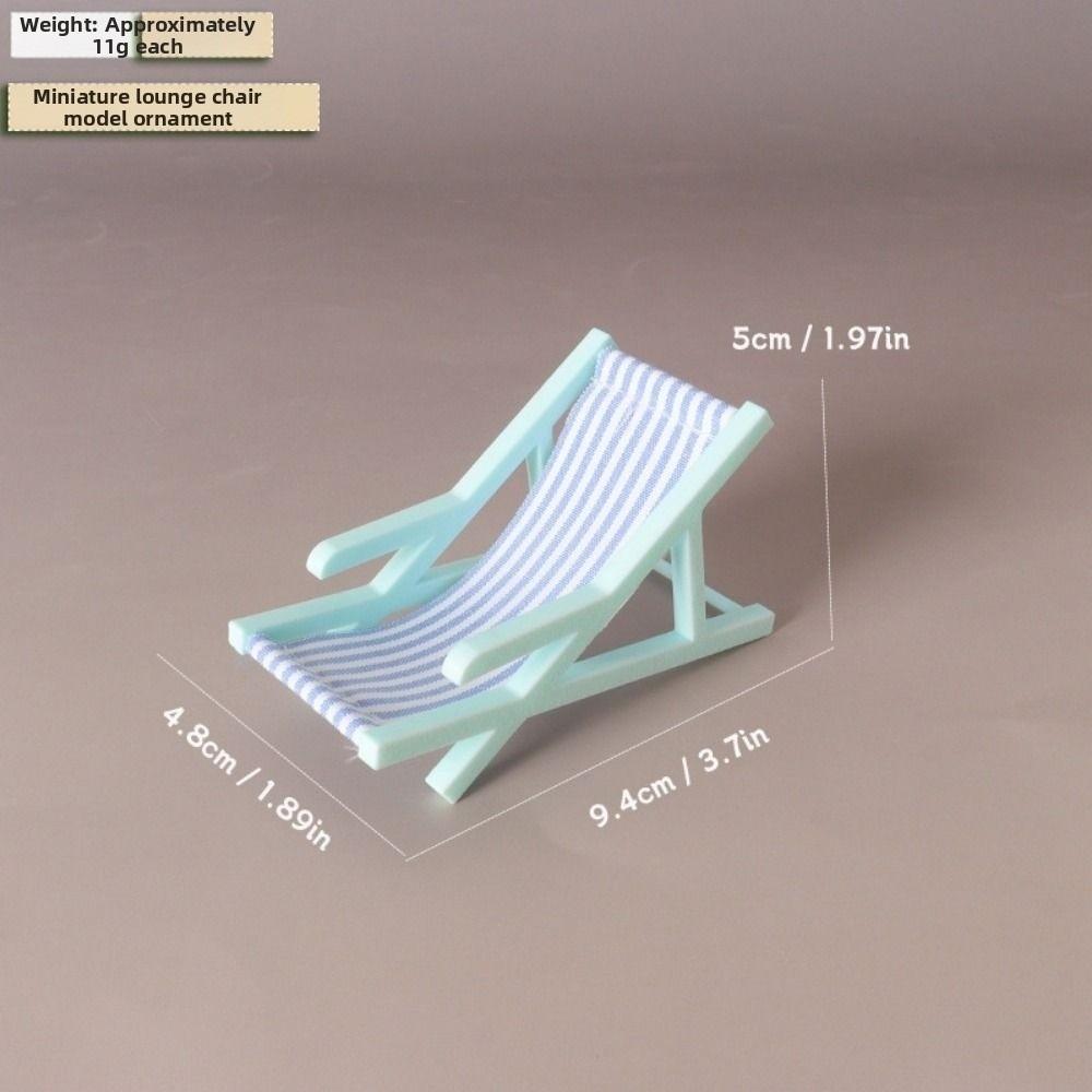 Plastic Foldable Beach Chair Model Mini Doll Summer Vacation Chair For OB11 Doll
