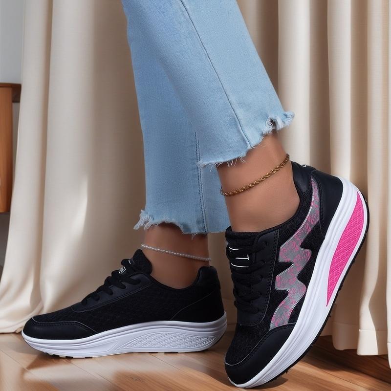 36-43 Women's Plus Size Simple and Fashionable Thick Soled Casual Sports Shoes Rocking Shoes Height Increasing Women's Shoes