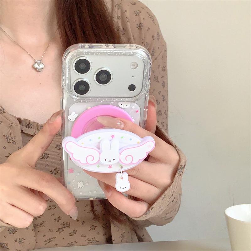Colorful Star Angel Rabbit Magnetic Phone Case for iPhone 17 / 16 Pro Max / 15 Pro
