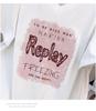 Women's Plus Size V-Neck Loose Fit Mid-Length Short-Sleeve T-Shirt (200/300/350 Jin)