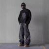 JYL Men's Flare Jeans American Vintage Slant Winter Slim High-Street Vibe Denim