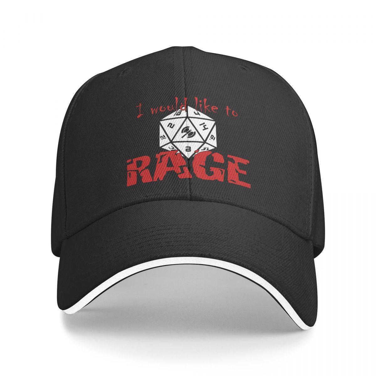 

I Would Like To RAGE DND Game Men Baseball Caps Peaked Cap Sun Shade Cycling Hat 22-23in/55-59cm