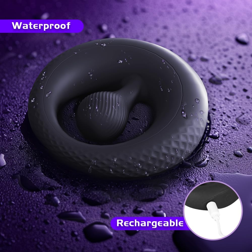 Vibrating Cock Ring with 360° Adjustable Beads Clitoral Stimulator,Penis Ring Vibrator Soft Material 8 Vibrations Penis Ring Adult Sex Toys