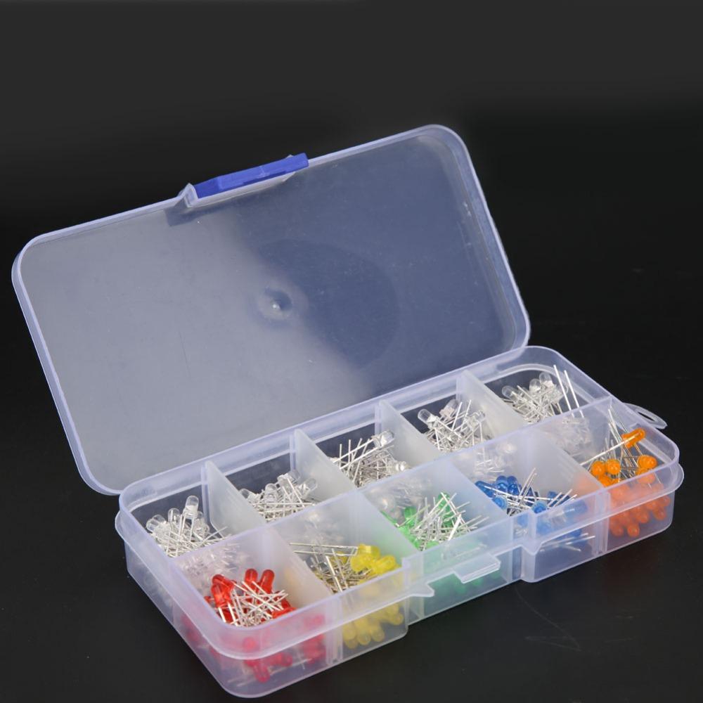 300PCS Small Luminous LED Diode Lights Assorted Colors Light Emitting Diodes Science Project