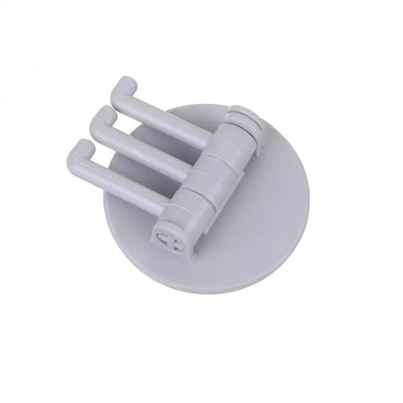 10pcs Three Branch Rotatable Seamless Adhesive Hook Strong Bearing Stick Hook Wall Hanger Bathroom Kitchen Supplies Hooks