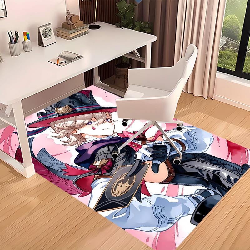 Genshin Impact Lynette Printed Absorbent Washable Carpet, Non-Slip Bathroom Mats, Kitchen Rugs, Yoga Mat,Living Room Entrance, Camping Picnic Rugs