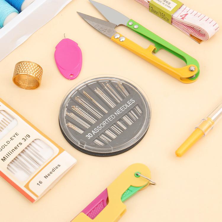 39-Color Sewing Needle & Thread Set with Box - Home Hand Sewing & Machine Use