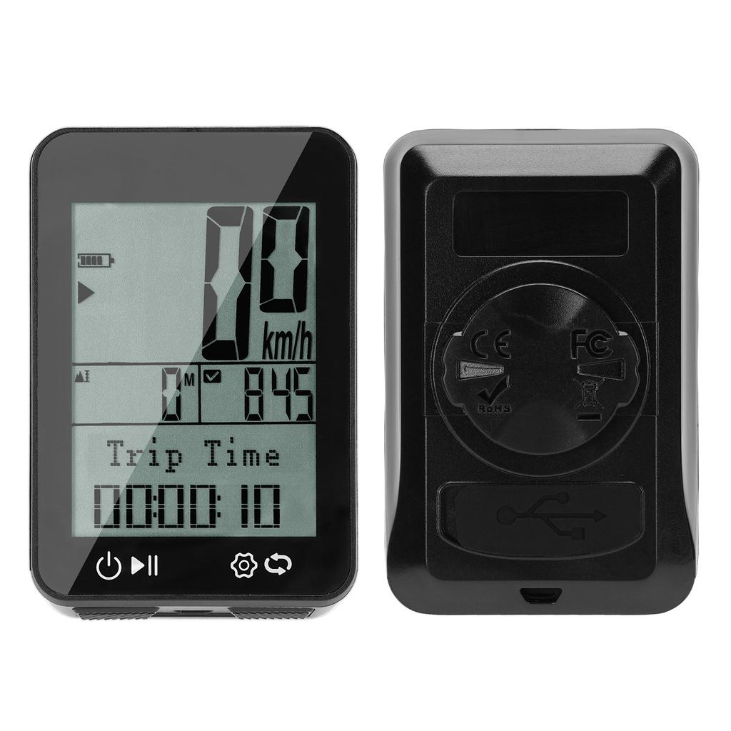 GPS Bike Computer IPX7 Rainproof 2.4in FSTN Display Night Riding Tracking Distance Speed Altitude Ti