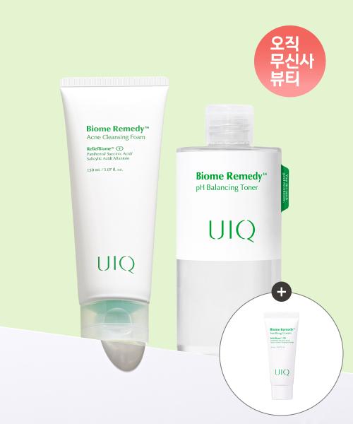 UIK Biome Remedy pH Balancing Toner 300ml + Acne Cleansing Foam 150ml (with Soothing Cream 20ml Gift) NONE