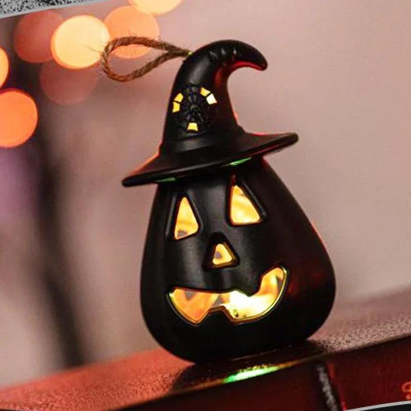 Side Pumpkin Skull Night Light Lamp Double Changing LED Night Light Room Decor Table Desk Lamps Halloween Gifts for Kids Boys