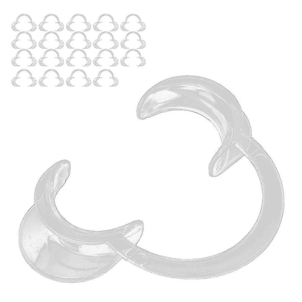 20pcs Disposable Lip Cheek Retractor Transparent CShape Teeth Whitening Mouth Opener(L )
