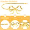 2Pcs Metal Bow Curtain Holdback Decorative Gold Bow Knot Curtain Tieback Modern Window Drapery Holdback Hook for Home Bedroom
