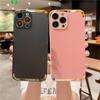 Luxury Matte Soft Silicone Gold Frame Phone Case For iPhone 14 13 12 11 Pro Max X XR XS Max 8 7 Plus Shockproof Lens Camera Protect TPU Back Cover