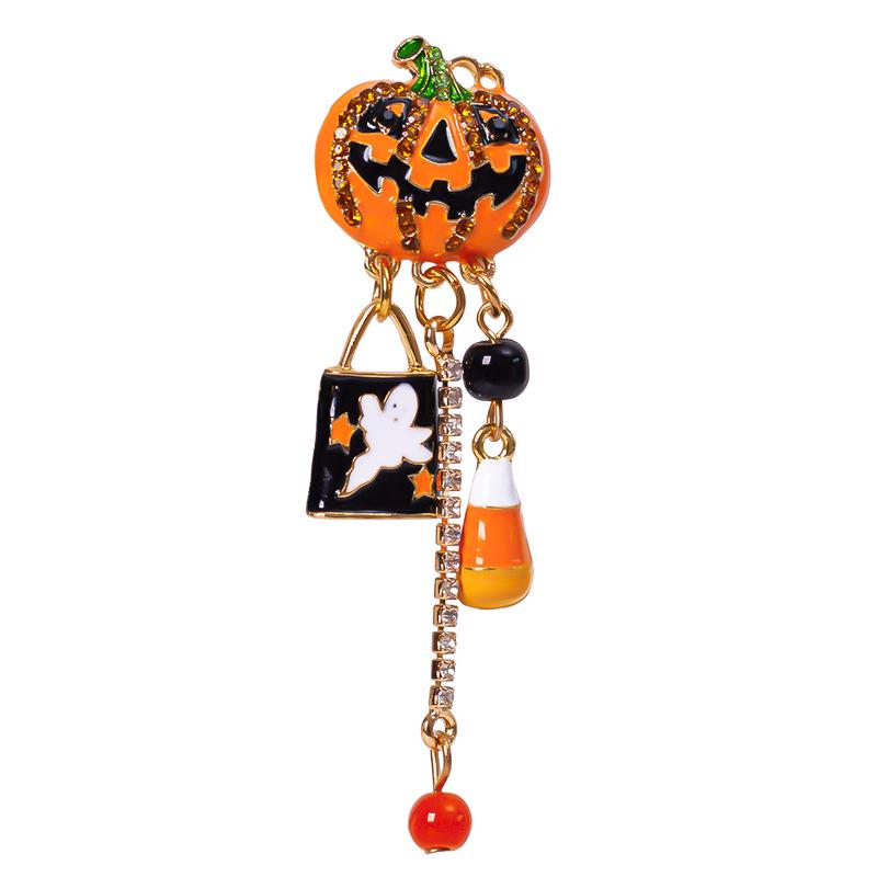 European American Fashion Pumpkin Crystal Brooch – Halloween Edition