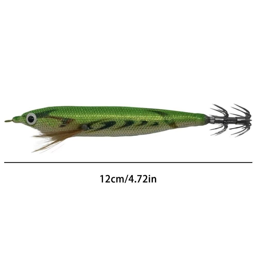 12cm Squid Jig Rattling Bead Luminous Saltwater Jigs Hook with Sound Beads Glowing Catching Hook