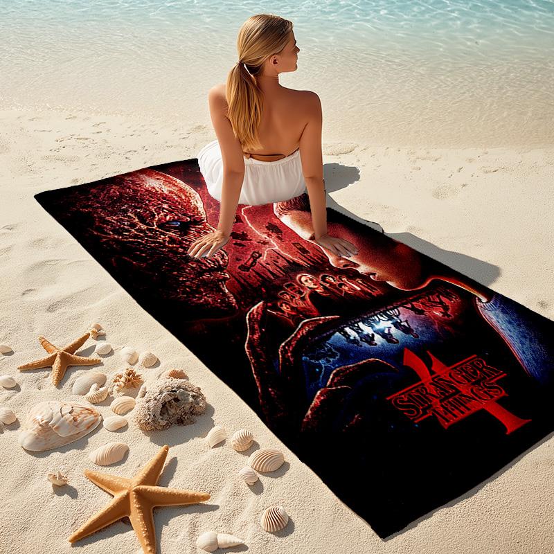 Halloween horror thriller theme Stranger Things soft beach towel outdoor camping vacation swinging beach scarf decorative blanket B17