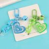 Sweet Acrylic Heart Pendant Keychain Link Chain Keyring for Purse,Handbag, Bag